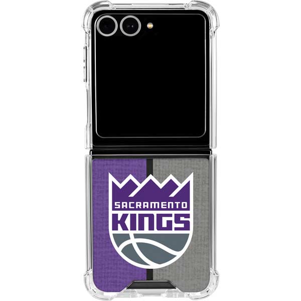 NBA Sacramento Kings Split Canvas Galaxy Z Flip7 Clear Case