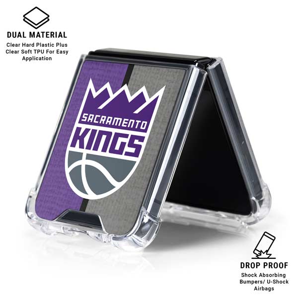 NBA Sacramento Kings Split Canvas Galaxy Z Flip7 Clear Case