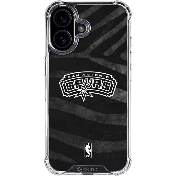 NBA San Antonio Spurs Black Animal Print iPhone 17 Clear Case