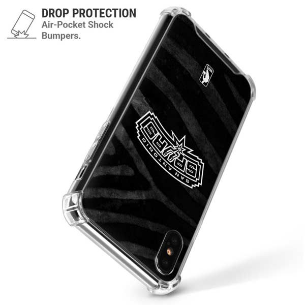 NBA San Antonio Spurs Black Animal Print iPhone X/XS Clear Case