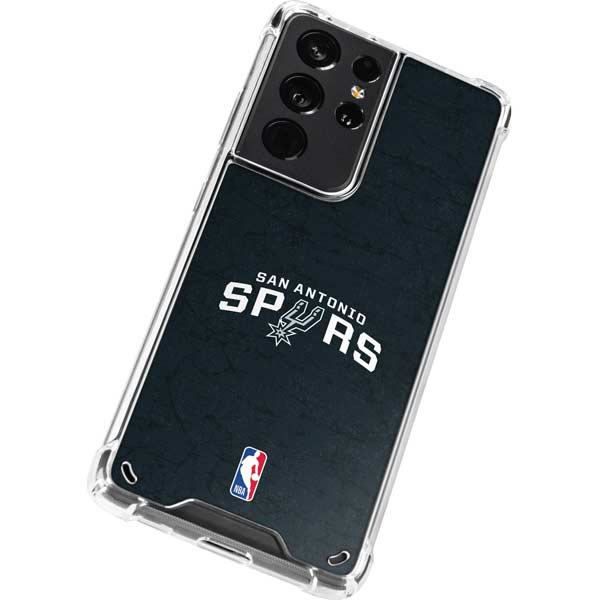 NBA San Antonio Spurs Distressed Galaxy S21 Ultra 5G Clear Case