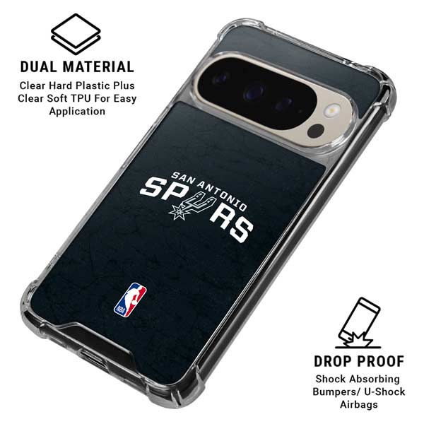 NBA San Antonio Spurs Distressed Google Pixel 9 Pro XL Clear Case
