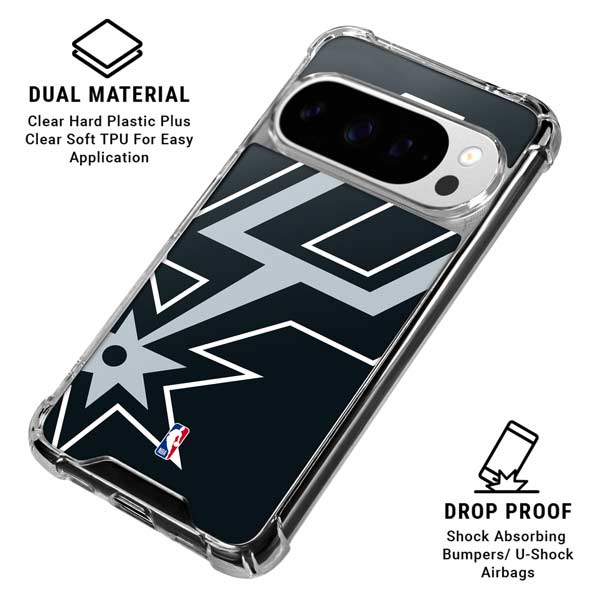 NBA San Antonio Spurs Large Logo Google Pixel 10 Pro XL Clear Case