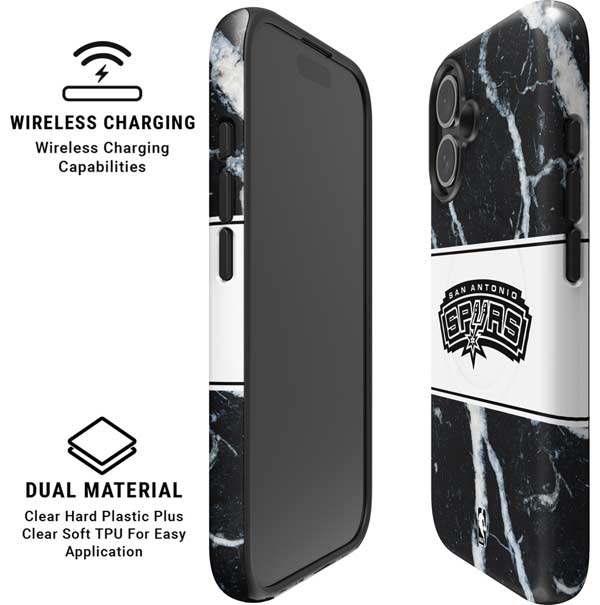 NBA San Antonio Spurs Marble iPhone 16 Magsafe Impact Case