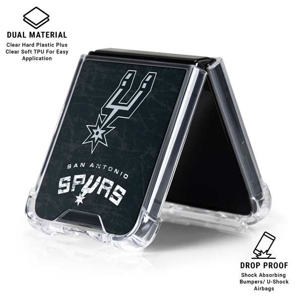 NBA San Antonio Spurs Secondary Logo Galaxy Z Flip7 Clear Case