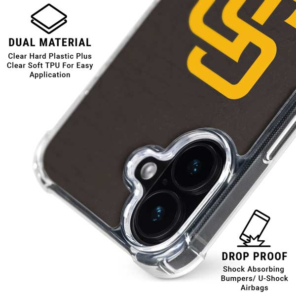 MLB San Diego Padres - Solid Distressed iPhone 17 Clear Case