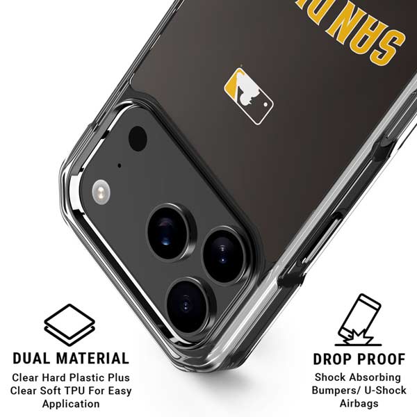 MLB San Diego Padres Alternate Jersey iPhone 17 Pro Clear Case