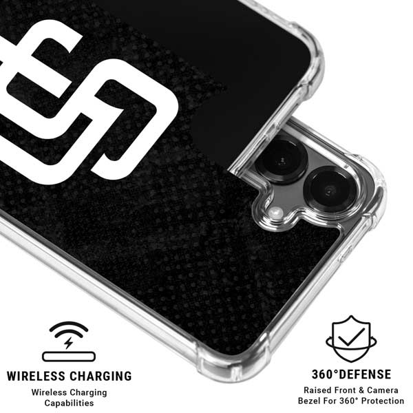 MLB San Diego Padres Dark Wash Galaxy S26 Clear Case