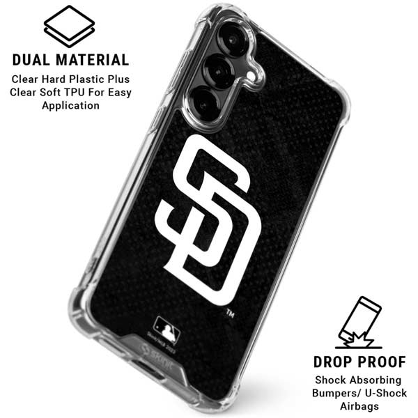 MLB San Diego Padres Dark Wash Galaxy S26 Clear Case