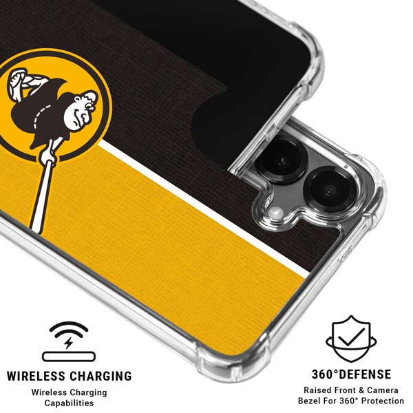 MLB San Diego Padres Split Galaxy S26 Clear Case