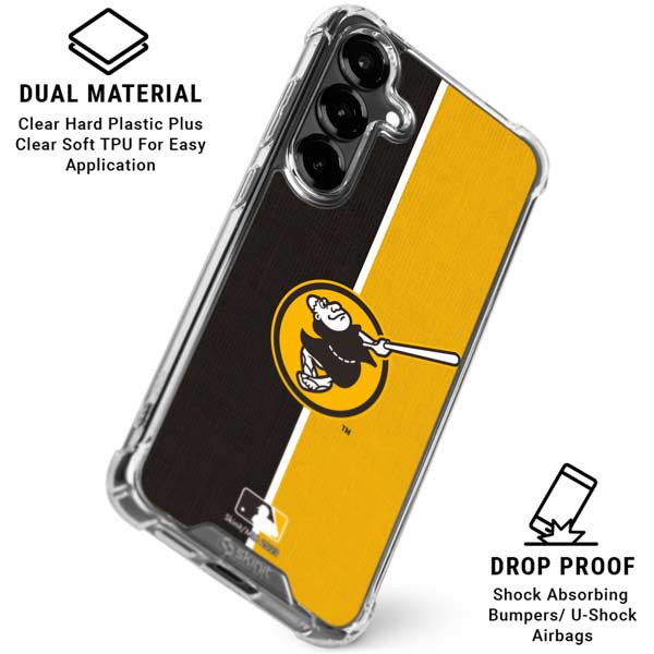 MLB San Diego Padres Split Galaxy S26 Clear Case