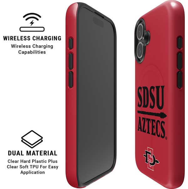 San Diego State University Aztecs Red iPhone 16 Magsafe Impact Case