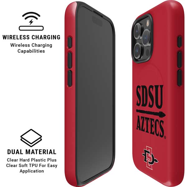 San Diego State University Aztecs Red iPhone 16 Pro Magsafe Impact Case