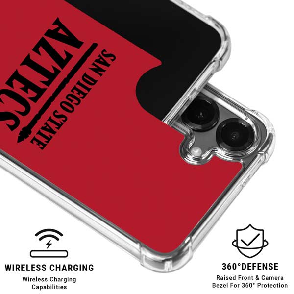 San Diego State University Logo Red Galaxy S26 Plus Clear Case