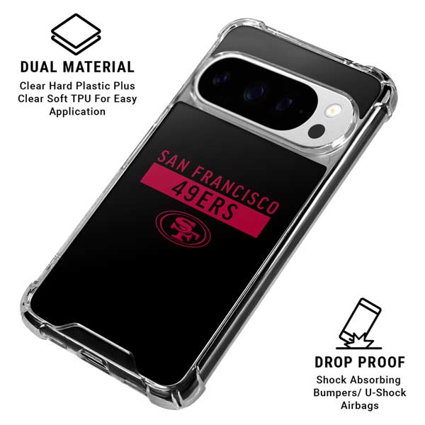 NFL San Francisco 49ers Black Performance Series Google Pixel 10 Pro Clear Case