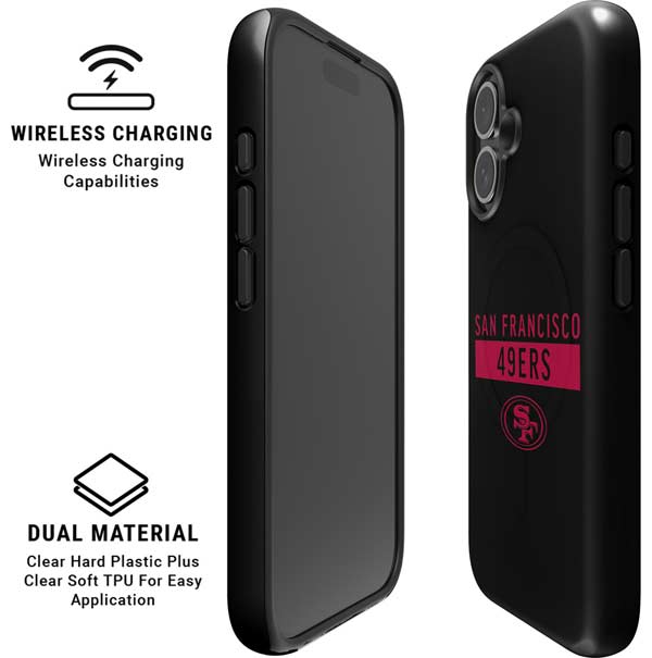 NFL San Francisco 49ers Black Performance Series iPhone 16 Magsafe Impact Case