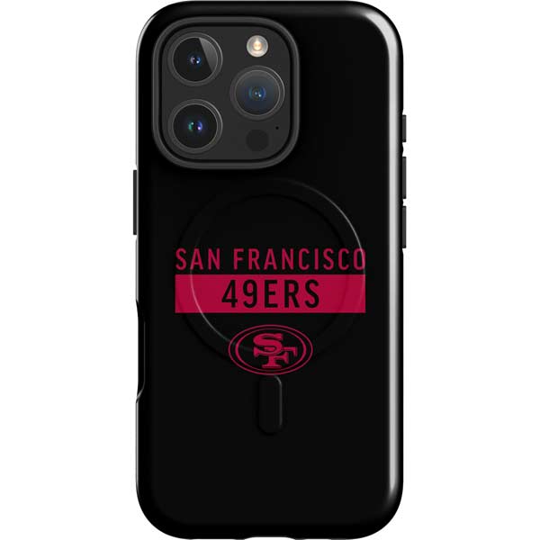 NFL San Francisco 49ers Black Performance Series iPhone 16 Pro Magsafe Impact Case
