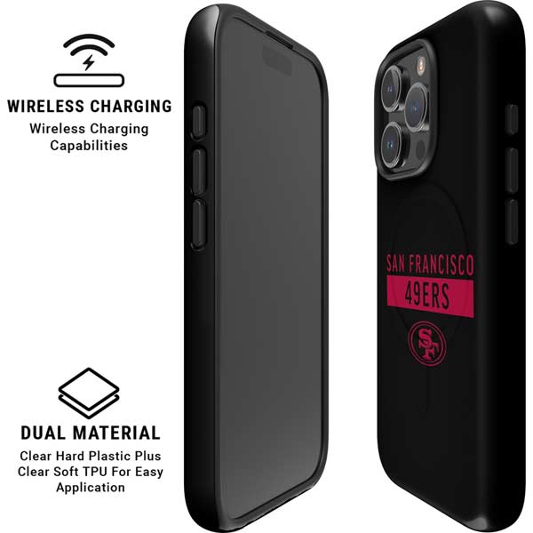 NFL San Francisco 49ers Black Performance Series iPhone 16 Pro Magsafe Impact Case