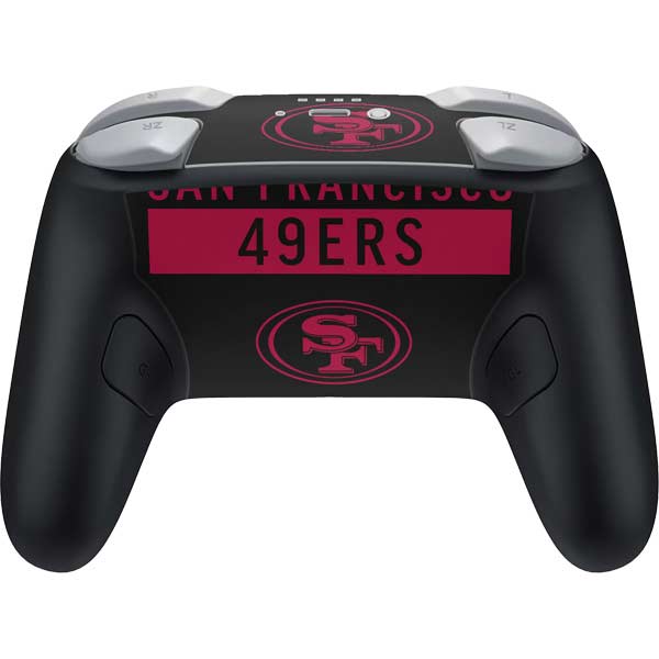 NFL San Francisco 49ers Black Performance Series Nintendo Switch 2 (2025) Pro Controller Skin