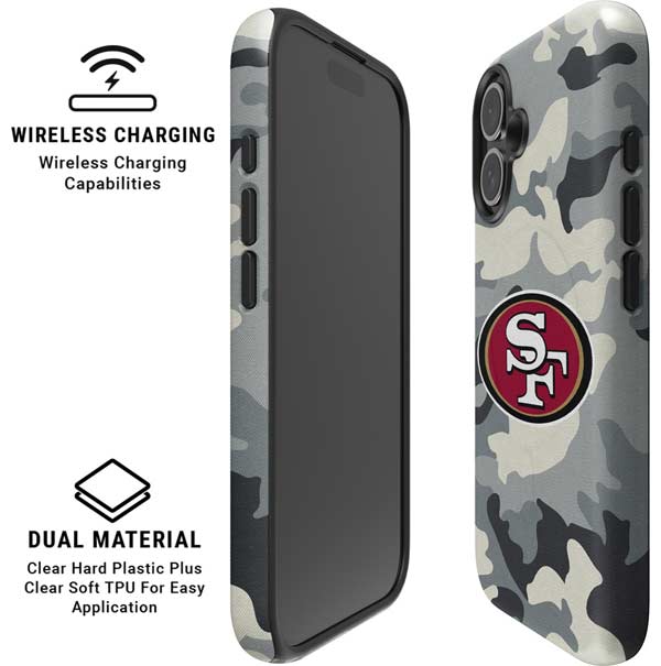NFL San Francisco 49ers Camo iPhone 16 Plus Magsafe Impact Case