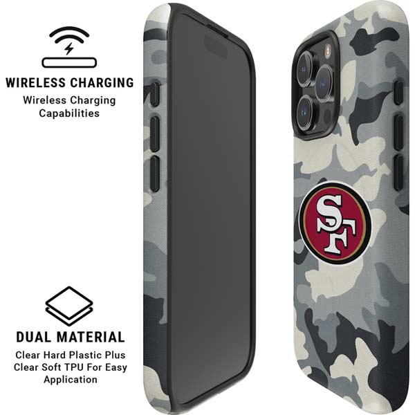 NFL San Francisco 49ers Camo iPhone 16 Pro Max Magsafe Impact Case