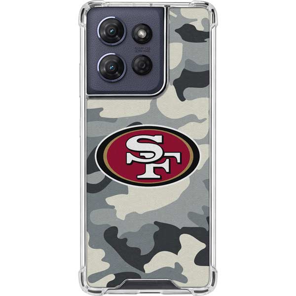 NFL San Francisco 49ers Camo Moto G Power 5G (2025) Clear Case