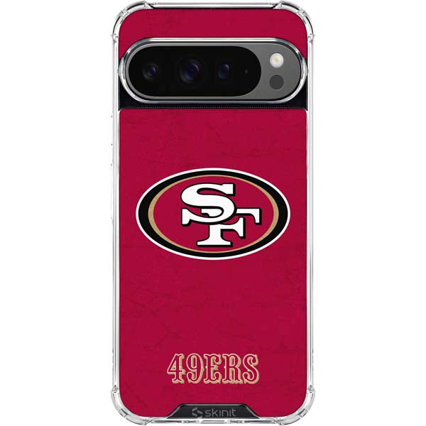 NFL San Francisco 49ers Distressed Google Pixel 10 Pro XL Clear Case