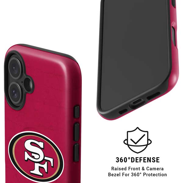NFL San Francisco 49ers Distressed iPhone 16 Plus Magsafe Impact Case