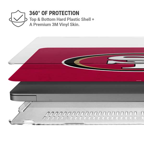 NFL San Francisco 49ers Distressed MacBook Pro 14in (2021-24) Case plus Skin