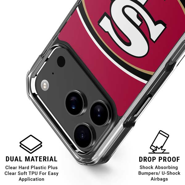 NFL San Francisco 49ers Large Logo iPhone 17 Pro Clear Case
