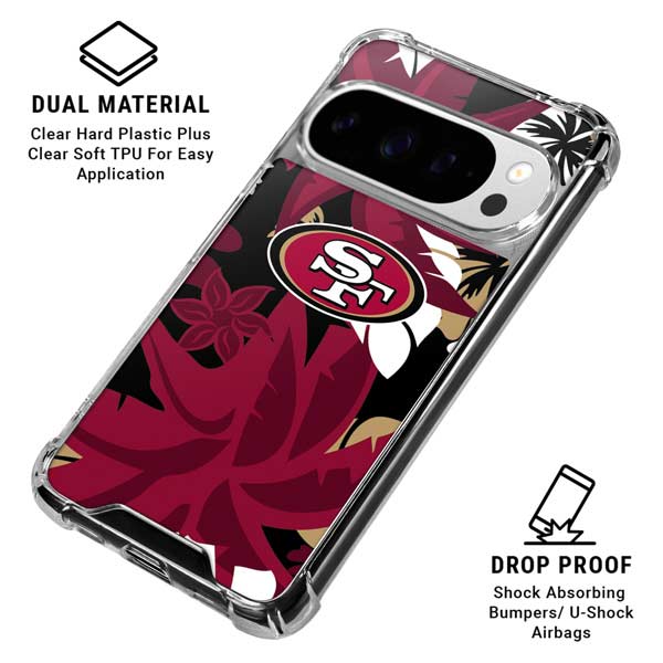 NFL San Francisco 49ers Tropical Print Google Pixel 10 Pro XL Clear Case