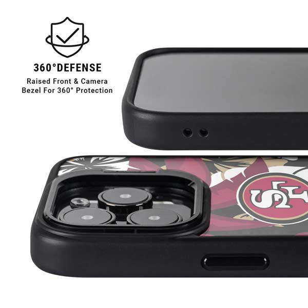 NFL San Francisco 49ers Tropical Print iPhone 14 Pro Max Kickstand Case