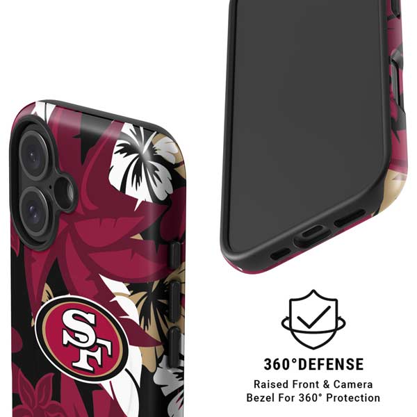 NFL San Francisco 49ers Tropical Print iPhone 16 Plus Magsafe Impact Case