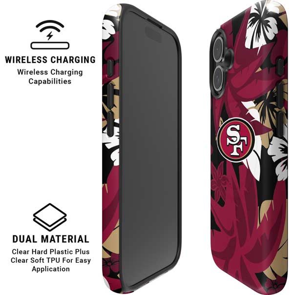 NFL San Francisco 49ers Tropical Print iPhone 16 Plus Magsafe Impact Case