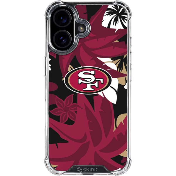 NFL San Francisco 49ers Tropical Print iPhone 17 Clear Case
