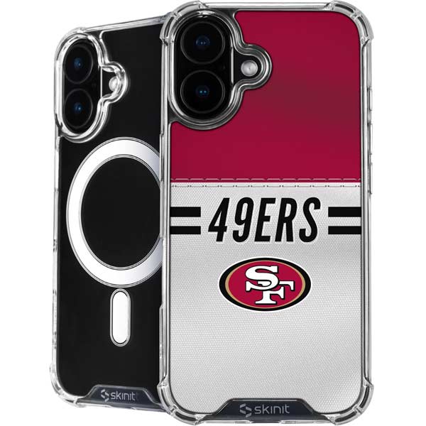 NFL San Francisco 49ers White Striped iPhone 17 MagSafe Case