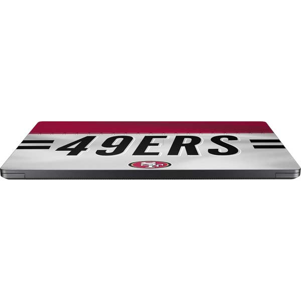 NFL San Francisco 49ers White Striped Surface Laptop 7 13.8in Skin