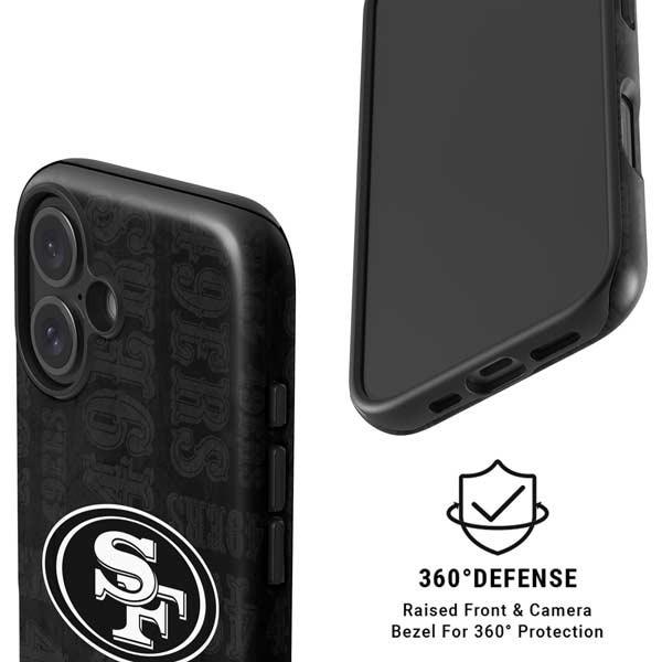 NFL San Franciso 49ers Black & White iPhone 16 Plus Magsafe Impact Case