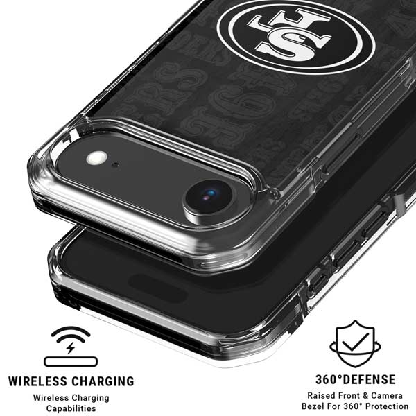 NFL San Franciso 49ers Black & White iPhone 17 Air Clear Case