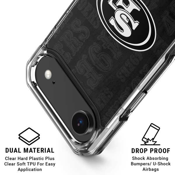 NFL San Franciso 49ers Black & White iPhone 17 Air Clear Case