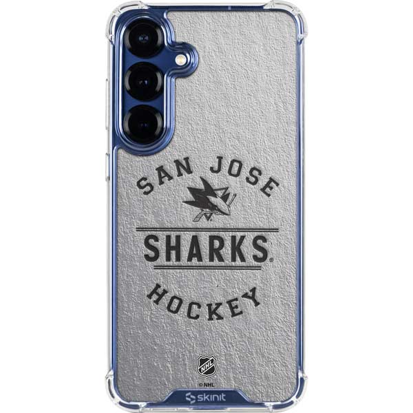 NHL San Jose Sharks Black Text Galaxy S25 Plus Clear Case