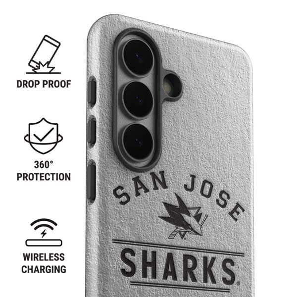 NHL San Jose Sharks Black Text Galaxy S26 Impact Case