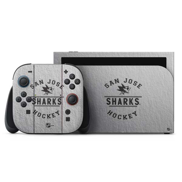 NHL San Jose Sharks Black Text Nintendo Switch 2 (2025) with Joy-Con Skin