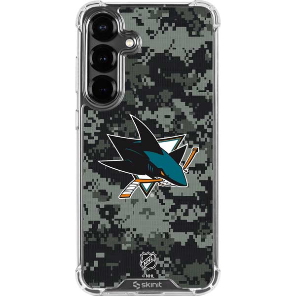 NHL San Jose Sharks Camo Galaxy S26 Plus Clear Case