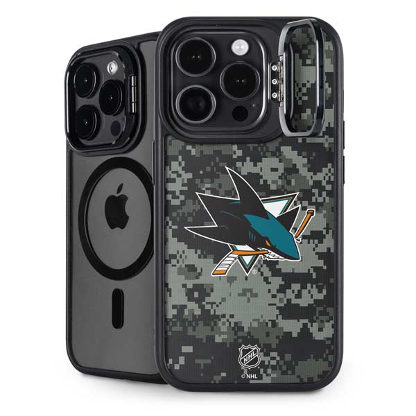NHL San Jose Sharks Camo iPhone 14 Pro Kickstand Case