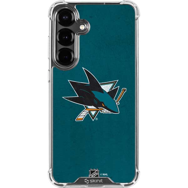 NHL San Jose Sharks Distressed Galaxy S26 Clear Case