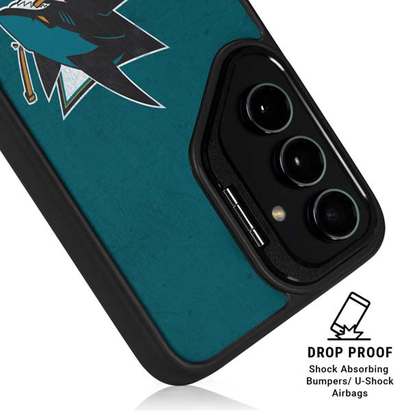 NHL San Jose Sharks Distressed Galaxy S26 Plus Kickstand Case