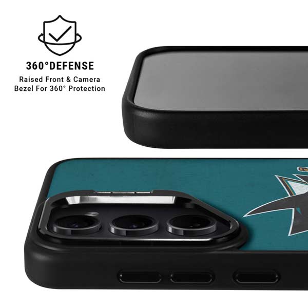 NHL San Jose Sharks Distressed Galaxy S26 Ultra Kickstand Case