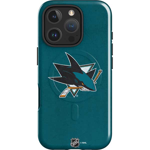 NHL San Jose Sharks Distressed iPhone 16 Pro Magsafe Impact Case
