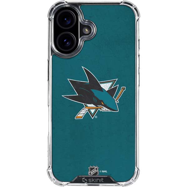 NHL San Jose Sharks Distressed iPhone 17 Clear Case